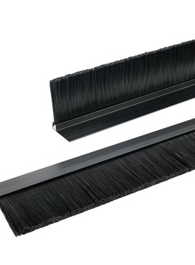 hF型黑色铝合金条刷工业防尘刷门底门窗密封挡水防静电尼龙毛刷条