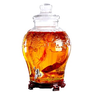 加厚泡酒玻璃瓶带龙头10斤20斤泡酒专用酒瓶密封泡酒罐子酒桶家用