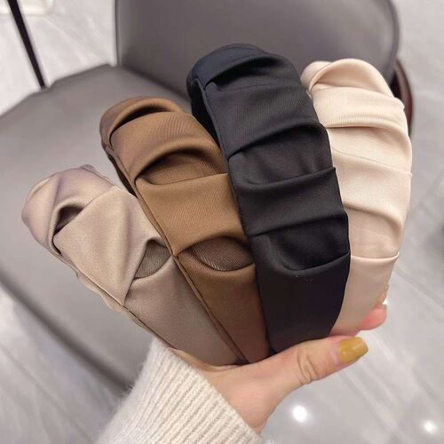 New Style Pleated Fabric Wide-brim Pressed Hair Hoop Simple