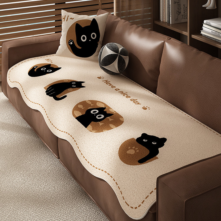 秋冬卡通沙发垫毛绒美拉德复古高级感直排一片式沙发盖布扶手靠背,居家布艺,沙发垫,淘宝优惠券,粉丝福利购,淘宝优惠卷