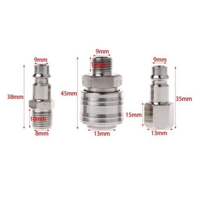 6Pcs Euro Air Line Hose Compressor Fitting Connector Quick R