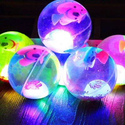 Light Up Pet Dog Ball Toy LED Flashing Elastic Ball Glow in