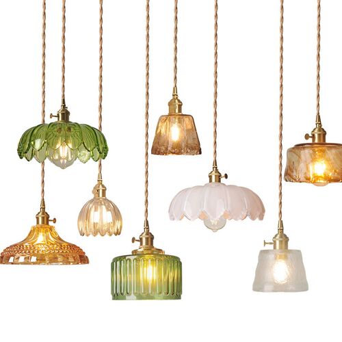 Brass Glass Chandeliers Nordic Retro B&b Bar Restaurant Beds