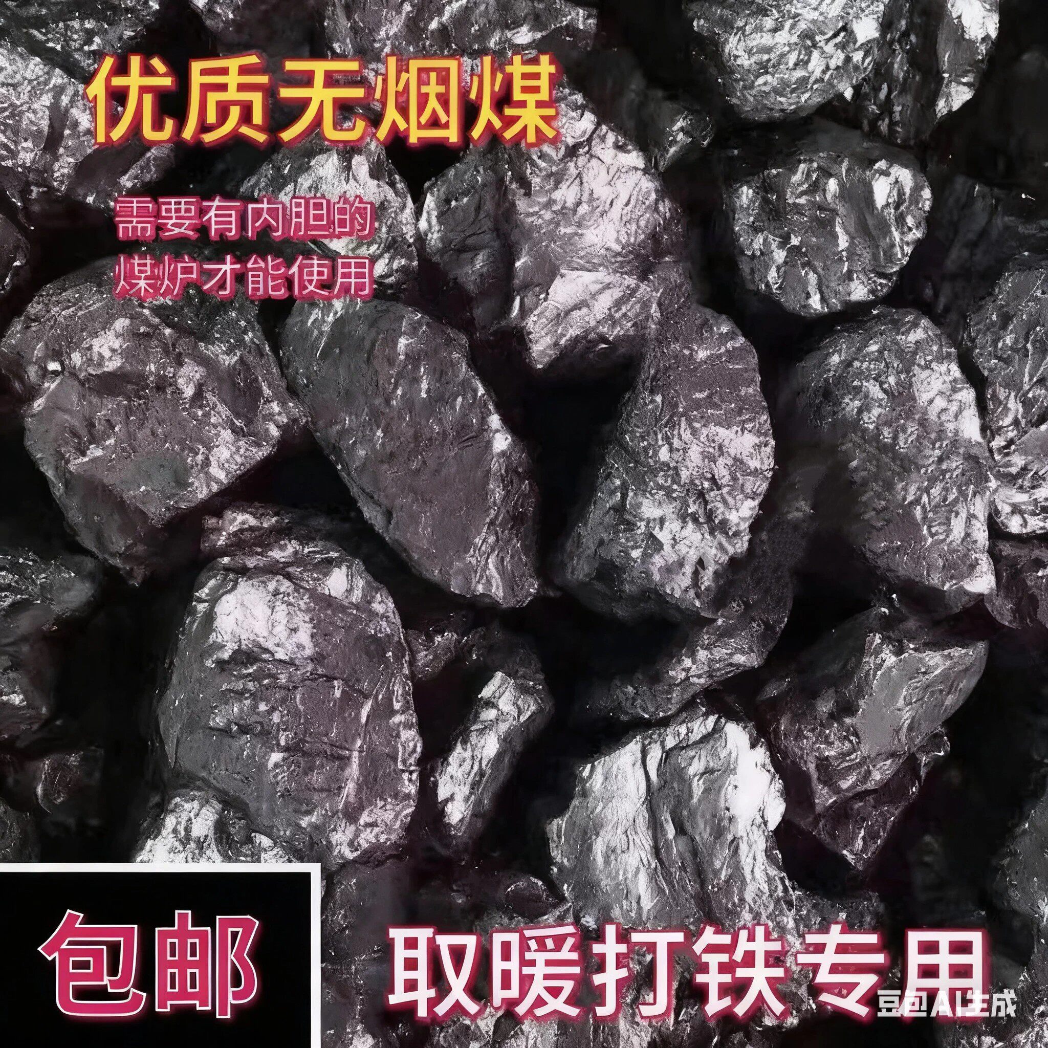 无烟煤炭钢炭块煤块环保碳家用室内烤火取暖专用煤球打铁耐烧焦炭