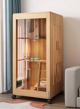 猫别墅实房木猫笼子家用室猫柜猫窝XOS两层屋猫内舍豪华猫猫自由