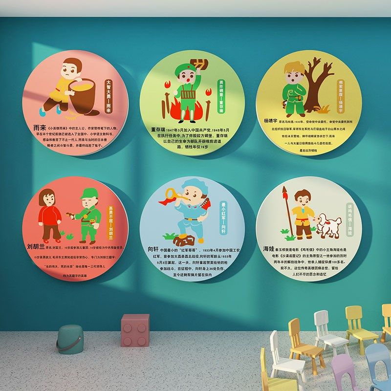 幼儿园墙面装饰环境创布置材料主题成品红色文化革命英雄爱国主义,家居饰品,文化墙贴,淘宝优惠券,粉丝福利购,淘宝优惠卷