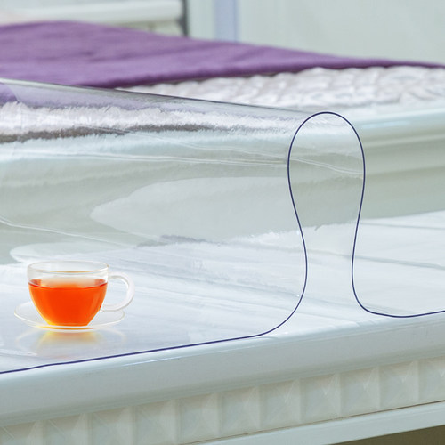 100cm宽软玻璃餐桌电视柜桌面保护垫磨砂波斯菊水晶板垫板