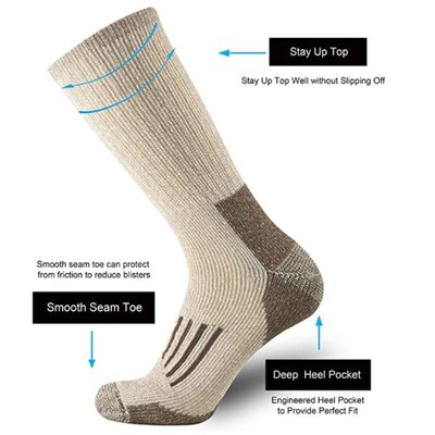 50% Merino Wool Socks For Men Women Thicken Warm