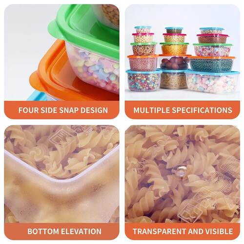 5pcs Plastic Food Containers Set Storage Bowls with Lids,Kit