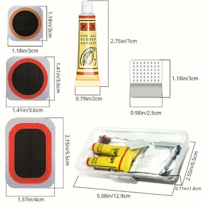 32pcs Bike Tire Repair Kit - Bycicle Inner Tube Puncture Pat