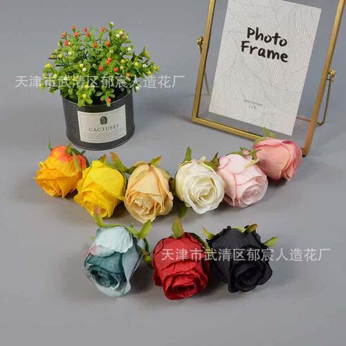 Oil painting rose head simulation bud core rose flower rose