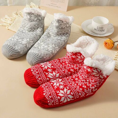 Thermal Women Slipper Socks Fluffy Winter Warm Non-slip Floo