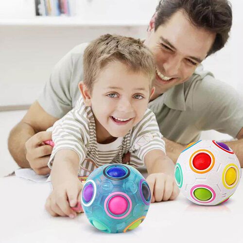 Creatve Magc Ranbow Pu Ball Fdget Ant Sress Toys fo