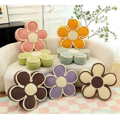 Thickened flower mat contrast color niche ins cushion