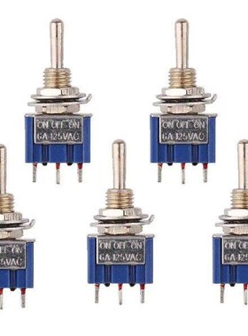 5Pcs 3 Terminals On/Off Mini Small Toggle Switch Round