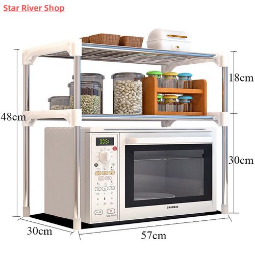 Over The Rack 2-Layer Microwave Oven Stand Spice Rack Bathro