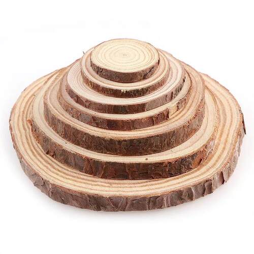 3-12cm Thick 1 Pack Natural Pine Round Unfinished Wood Slice