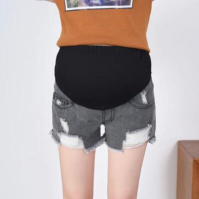 Hot Maternity Shorts High Waisted Elastic Pregnancy Denim Pa