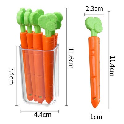 5pcs Bag Clips Portable Food Snack Bag Sealing Clamp Carrot
