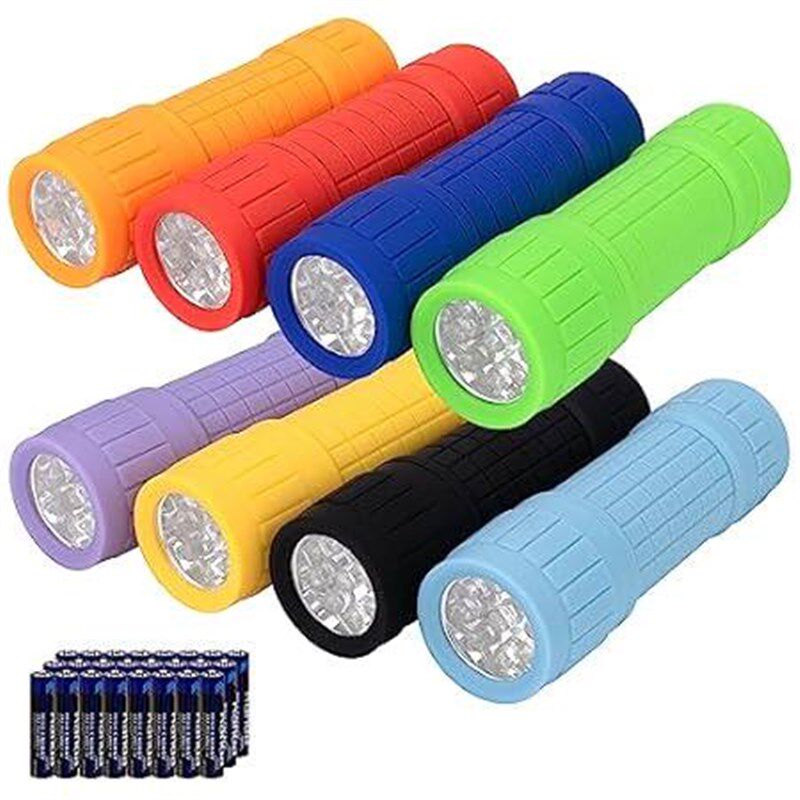 SOKOSEY 8 Packs 9 LED Mini Flashlights, Small Handheld Fl图片