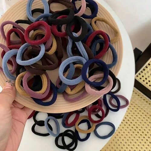 50PCS/Set New Women Girls Candy Colors Nylon Basic Scrunchie