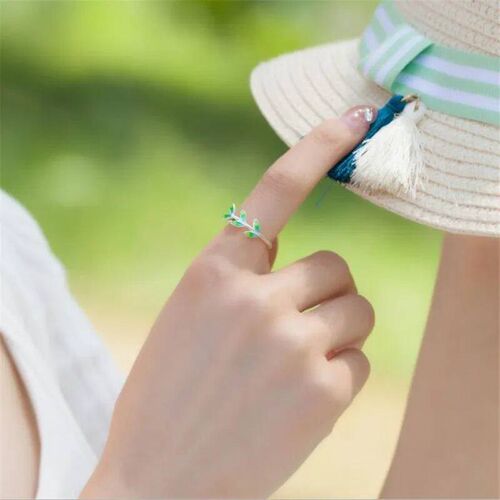 New Arrival Exquisite Green Leaf Epoxy Fashion Silver Plated