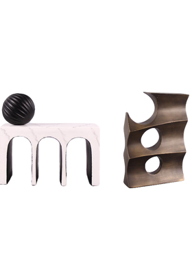 现代创意拱门艺术摆件几何家居书房装饰品酒店前台摆设树脂工艺品