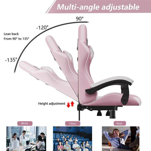 Ergonomic Gaming Chair Gamer Chairs with Lumbar Cushion + He