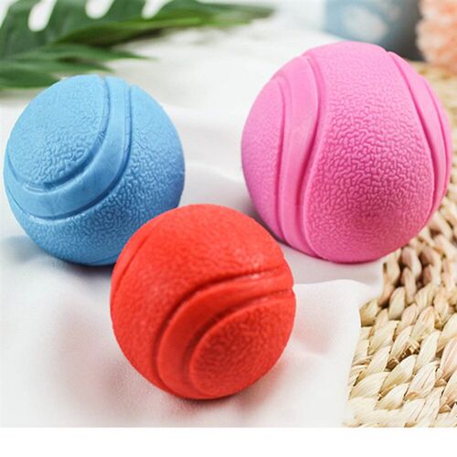 5/6/7cm Dog Toy Interactive Rubber Balls Pet Dog Cat Puppy E
