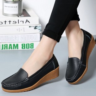 Women Shoes 2023 New Leather Flat Shoes Slip On Women Loafer