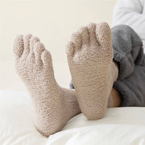 3 Pairs Coral Fleece Socks Women Thick Warm Winter Toe Socks