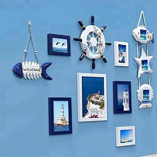 2 PCS Fish Bone Welcome Sign Fish Wall Decor As Shown Wood