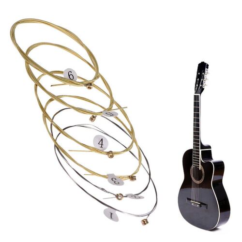 6pcs/set Universal Acoustic Guitar String Brass Hexagonal St
