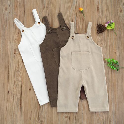 Infant Baby Boy Girl Clothes Solid Corduroy Romper Jumpsuit