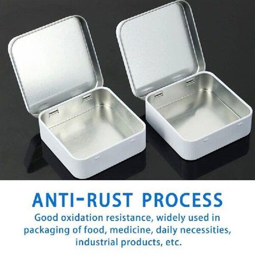 Portable Square Metal Candy Box 7*7*2.3cm Small Size