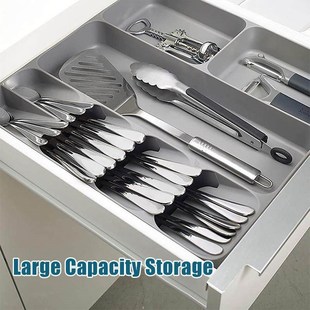 Cutlery Storage Tray Knife Holder Utensils Drawer Organizer
