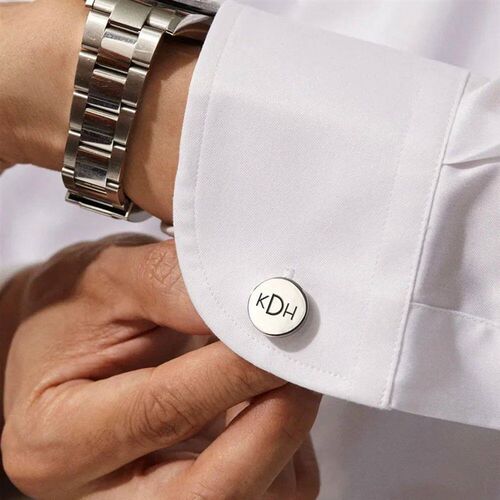 Custom Tie Clip Cufflinks Set Sculpture Name Men Suit Access