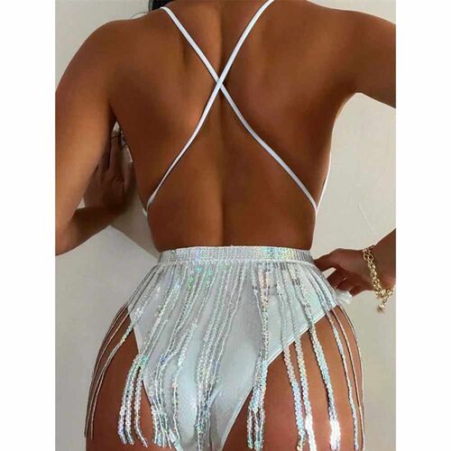 2023 new split swimsuit set of three women flash cloth sexy