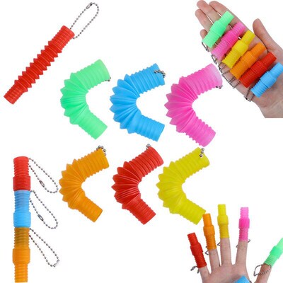 Q Version Mini Color Stretch Tube Keychain Pop Tube Decompre