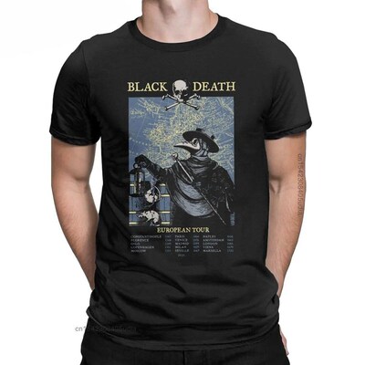 Plague Doctor Tshirt Men European Black Death Tour Awesome C