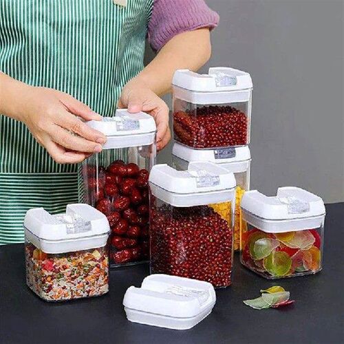 1set Kitchen Sealed Jar Plastic Seasoning Box Organizer