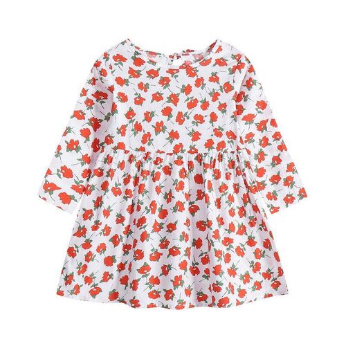 Spring Autumn 2025 Girls Longsleeved Dress Sweet Printed Pri