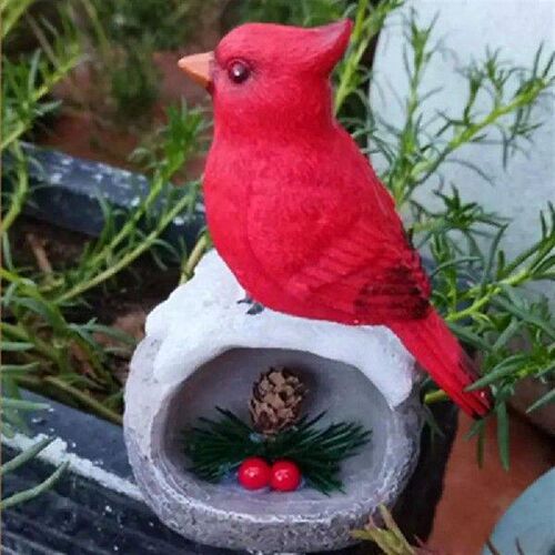 Red Birds Statue Simulated Crafts Resin Red Birds Statue