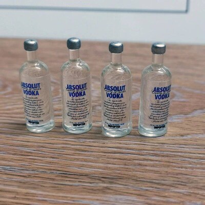 2 Scale Miniature food Wine Bottle Vodka Drinks Model Paly D