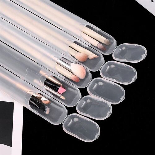 2pcs/set Portable Transparent Makeup Brush Storage Box Kitch