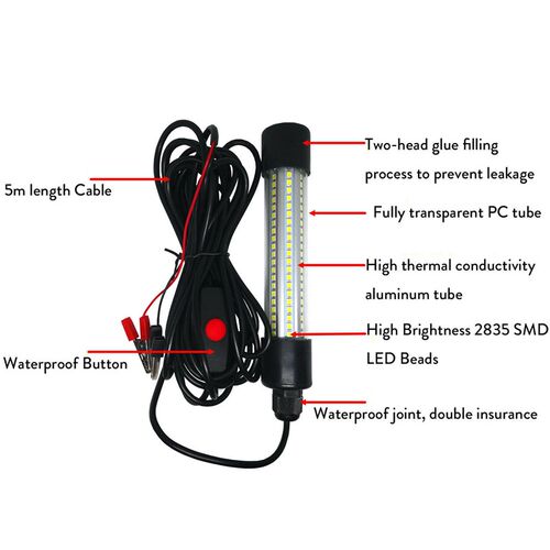 LED Underwater Light Lamp 12V Waterproof For Submersible Nig
