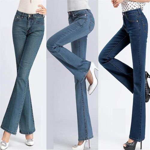 High Quality Promotion Womens Slim Mid Waist Boot Cut Jeans