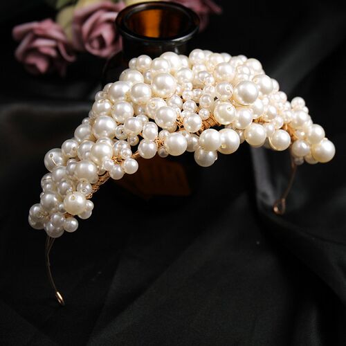 Bridal Hair Band pearl handmade hair band headdress flower b