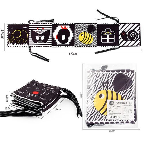 Sensory Cloth Book High Contrast Baby Toys 0-12 Months Newbo