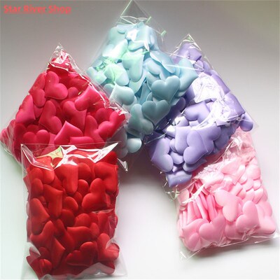 cheap ! 50pcs Heart fabic 2x1.5cm Wedding Party Confetti Tab